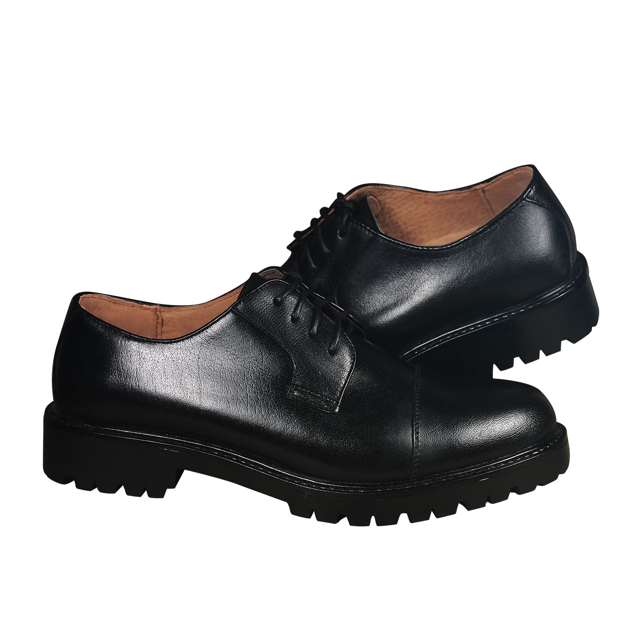 black cap toe shoe
